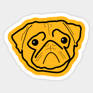 Line Pug Dog Sticker